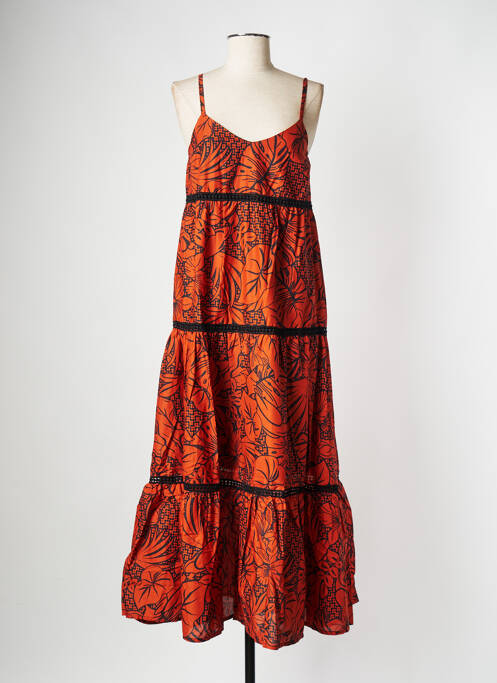 Robe longue orange LA FEE MARABOUTEE pour femme