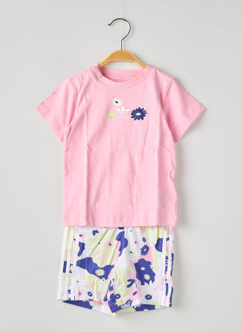 Ensemble short rose ADIDAS pour fille