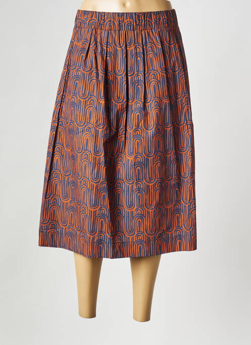 Jupe mi-longue orange LA FEE MARABOUTEE pour femme