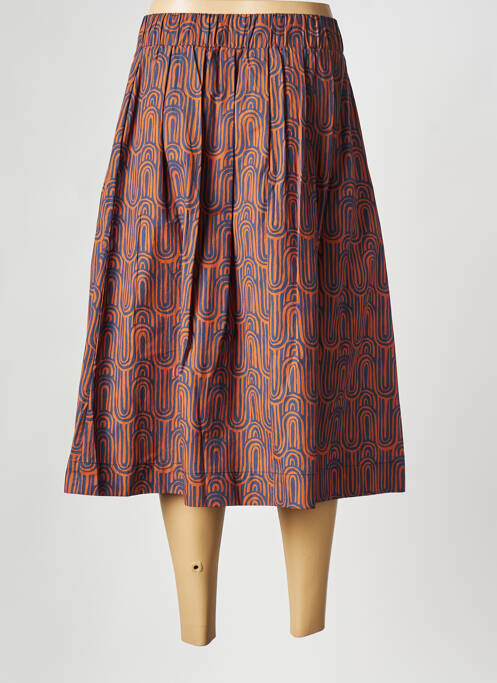 Jupe mi-longue orange LA FEE MARABOUTEE pour femme