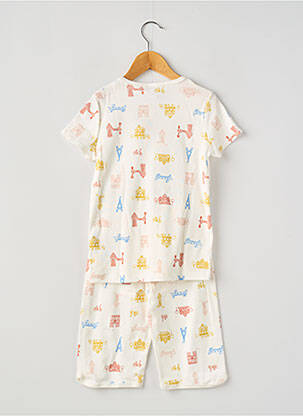 Pyjashort col rond blanc PETIT BATEAU fille