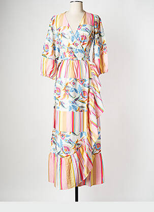 Robe longue col v beige Y.A.S femme