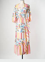 Robe longue col v beige Y.A.S femme