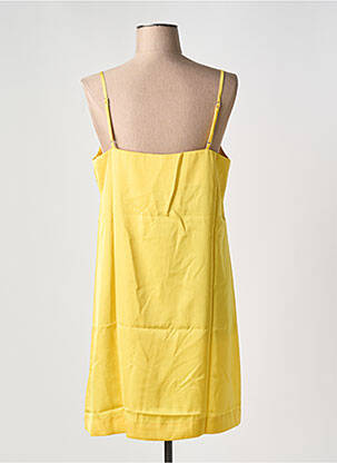 Robe mi-longue col rond jaune CALVIN KLEIN femme