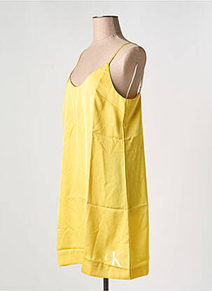 Robe mi-longue col rond jaune CALVIN KLEIN femme