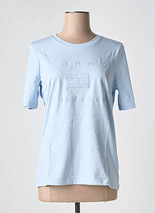 T-shirt col rond bleu TOMMY HILFIGER femme