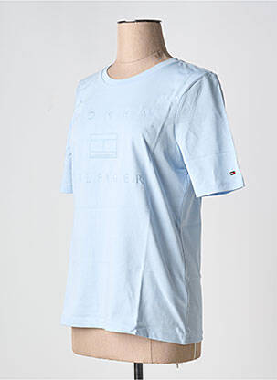 T-shirt col rond bleu TOMMY HILFIGER femme