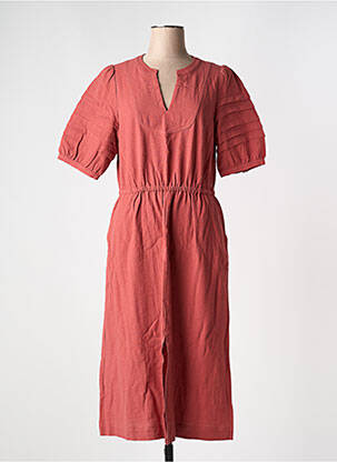 Robe longue col v rouge EKYOG femme
