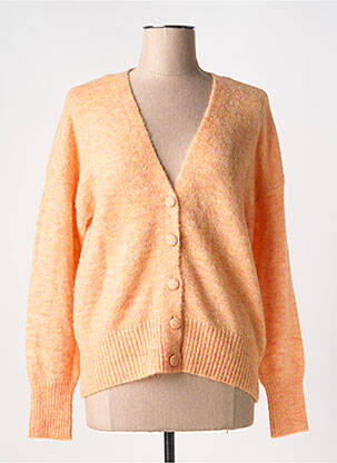 Gilet manches longues col v orange VILA femme