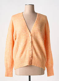 Gilet manches longues col v orange VILA femme
