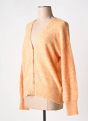 Gilet manches longues col v orange VILA femme