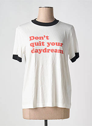 T-shirt col rond blanc NUDIE JEANS CO femme