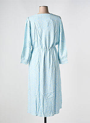 Robe mi-longue col v bleu SELECTED femme