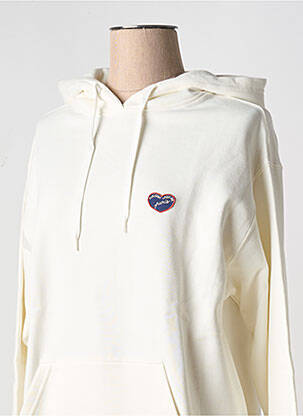Sweat-shirt à capuche col rond blanc MAISON LABICHE femme