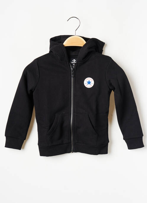 Sweat-shirt à capuche noir CONVERSE pour garçon