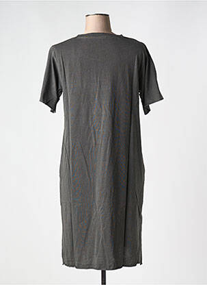 Robe mi-longue col rond gris LEON & HARPER femme