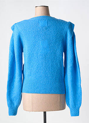 Gilet manches longues col rond bleu LEON & HARPER femme