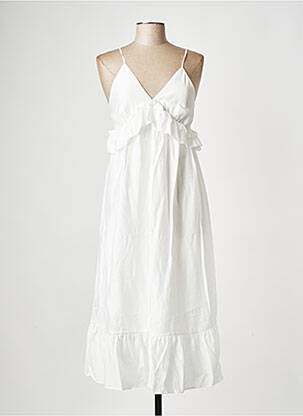 Robe mi-longue col v blanc SEE U SOON femme