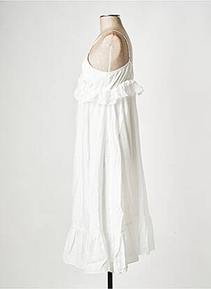Robe mi-longue col v blanc SEE U SOON femme