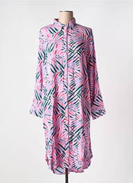 Robe mi-longue col v rose WILD femme