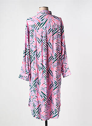 Robe mi-longue col v rose WILD femme