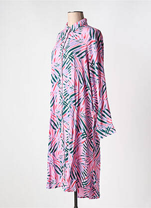 Robe mi-longue col v rose WILD femme