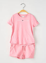 Ensemble short col rond rose TOMMY HILFIGER enfant