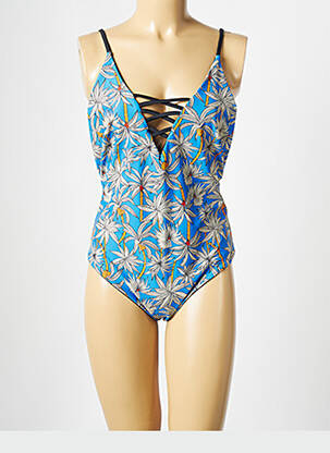 Maillot de bain 1 pièce bleu WILD pour femme