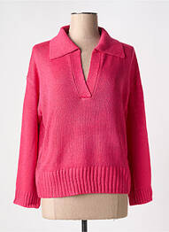 Pull col v rose GRACE & MILA femme