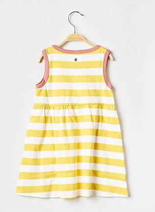 Robe mi-longue col rond jaune PETIT BATEAU fille