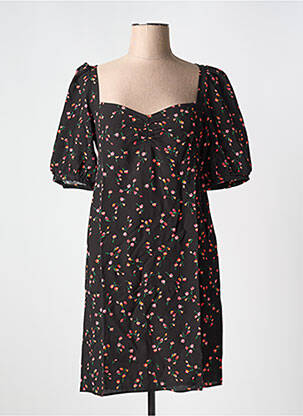 Robe courte col rond noir JOLIE JOLIE PAR PETITE MENDIGOTE femme