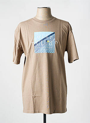 T-shirt col rond beige JACK & JONES homme