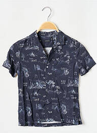 Chemise manches courtes bleu IKKS JUNIOR garcon