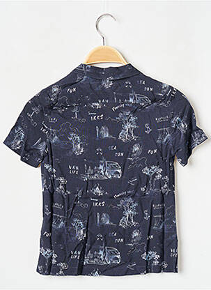 Chemise manches courtes bleu IKKS JUNIOR garcon