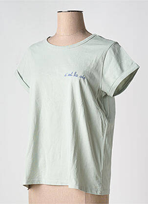T-shirt col rond vert MAISON LABICHE femme