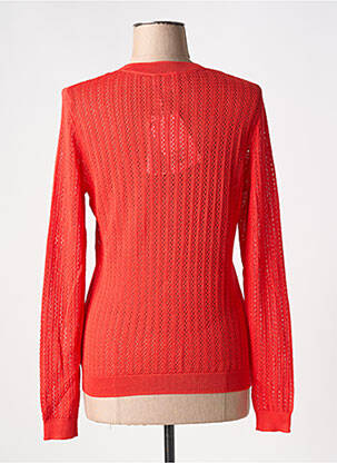 Gilet manches longues col rond rouge ICHI femme