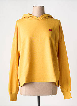 Sweat-shirt à capuche col rond jaune KNOWLEDGE COTTON APPAREL femme