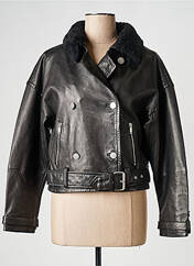 Veste en cuir noir IKKS pour femme seconde vue