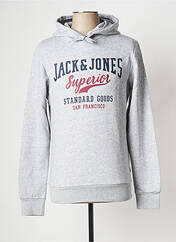 Sweat-shirt à capuche gris JACK & JONES pour homme seconde vue