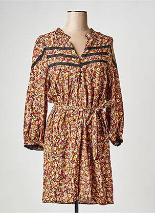 Robe courte col v orange ATELIER REVE femme