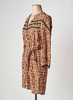 Robe courte col v orange ATELIER REVE femme