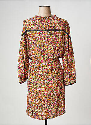 Robe courte col v orange ATELIER REVE femme
