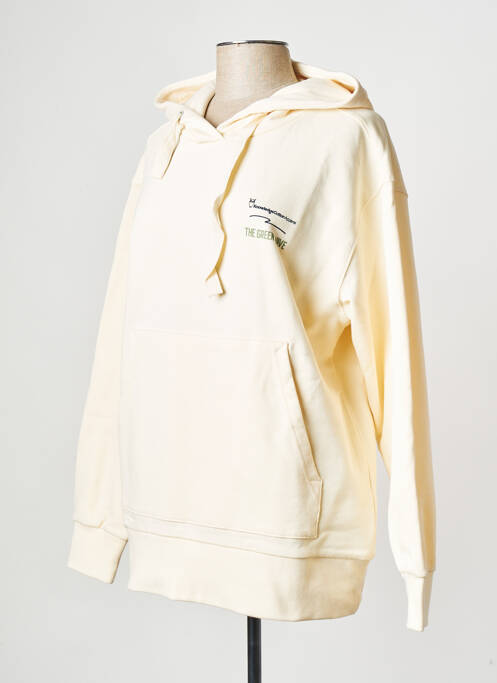 Sweat-shirt à capuche beige KNOWLEDGE COTTON APPAREL pour femme