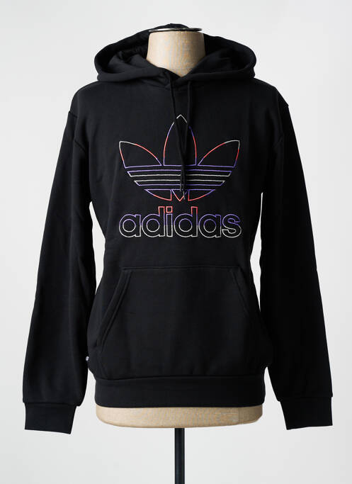 Sweat-shirt à capuche noir ADIDAS pour homme