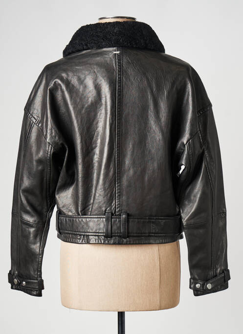 Veste en cuir noir IKKS pour femme