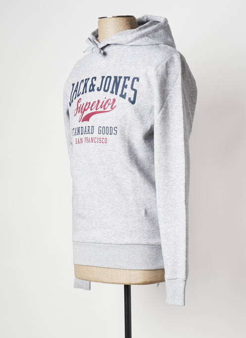 Sweat-shirt à capuche gris JACK & JONES homme