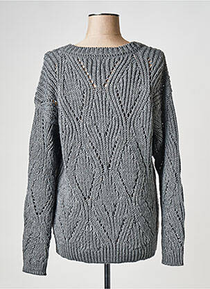 Pull col rond gris KANOPE femme