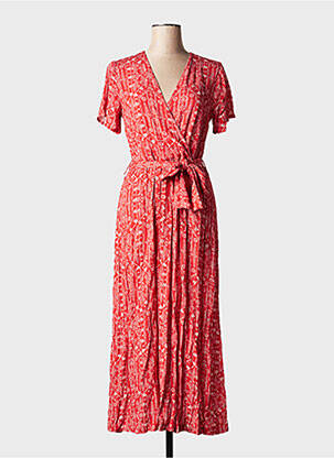 Robe longue col v rouge LA FEE MARABOUTEE femme