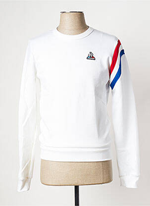 Sweat-shirt col rond blanc LE COQ SPORTIF homme