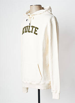 Sweat-shirt à capuche col rond blanc KULTE homme